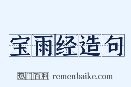 宝雨经造句是什么意思的图片